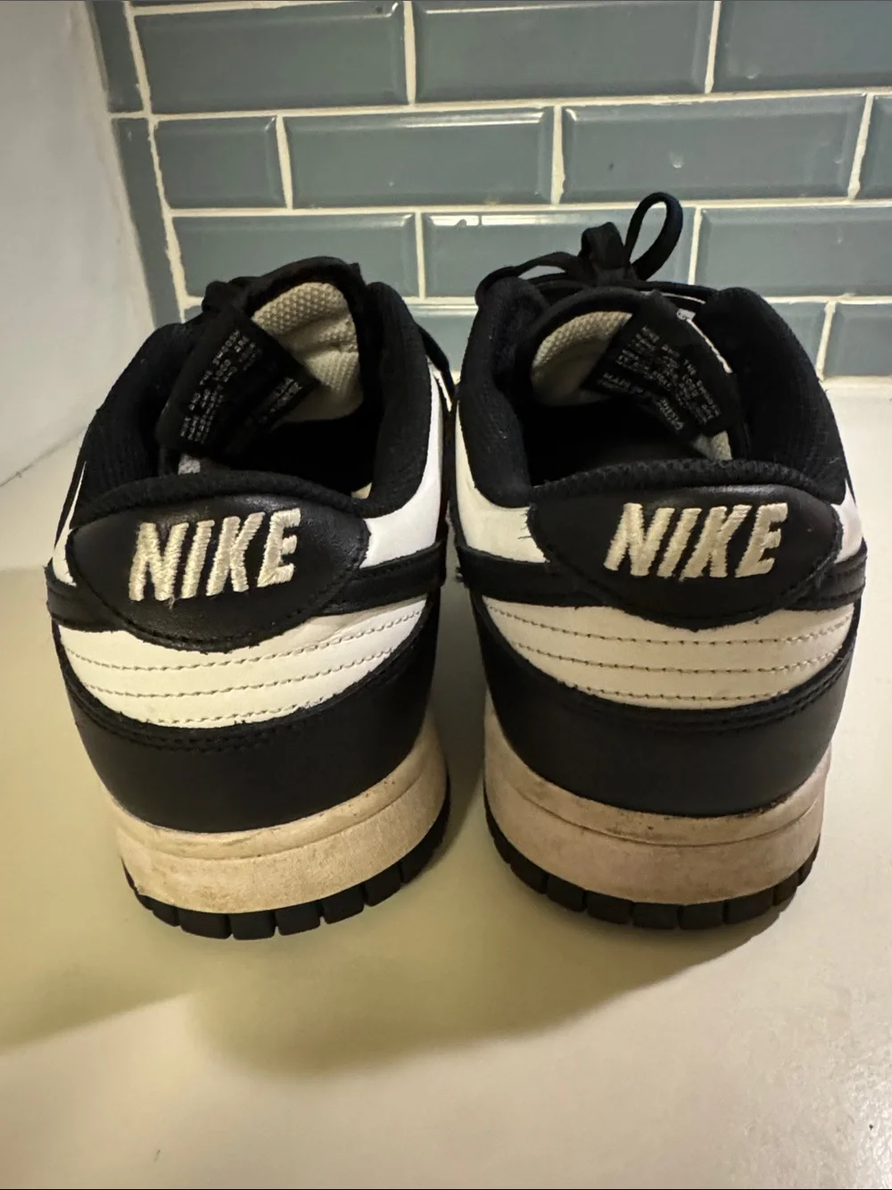 Nike Black and White Low-Top Sneakers with Swoosh